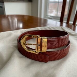 Louis Vuitton Deep Brown Belt with Gold Buckle